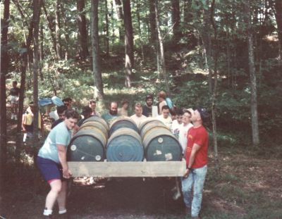 Hand Carrying the Dock
Moving the dock from creek to lakefront....using Rover power.
1991
